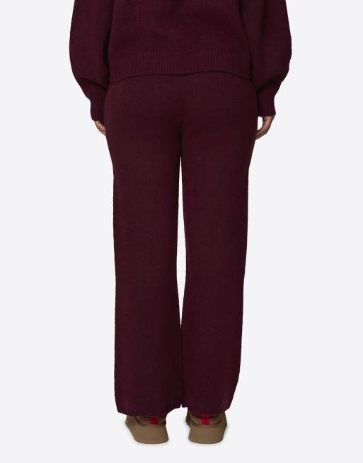 Good For Nothing Oversized knitted intarsia emblem joggers in red, 2 of 4