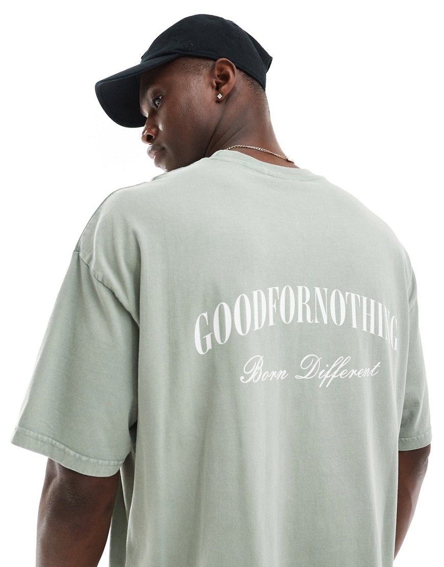 Good For Nothing oversized logo t-shirt in slate grey