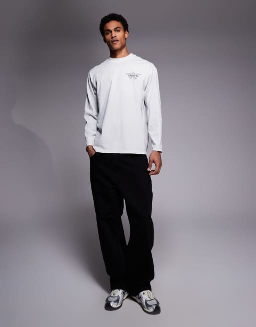 Good For Nothing oversized long sleeve t-shirt in off white chest and back print, 2 of 5