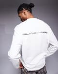 [Good For Nothing] Good For Nothing oversized long sleeve waffle t-shirt in white with logo embroidery S WHITE