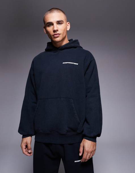 Good For Nothing Oversized overhead hoodie in black - view 1