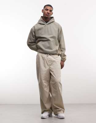 Good For Nothing Oversized Pullover Denim Hooded Jacket In Gray