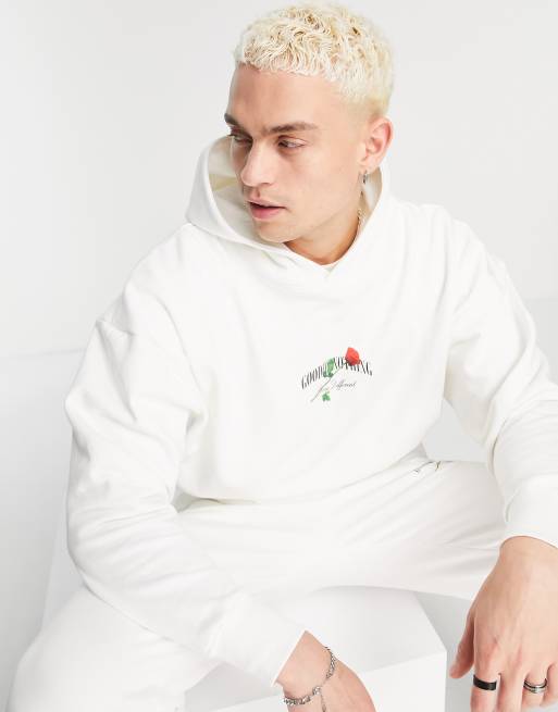 Off white discount rose embroidered hoodie