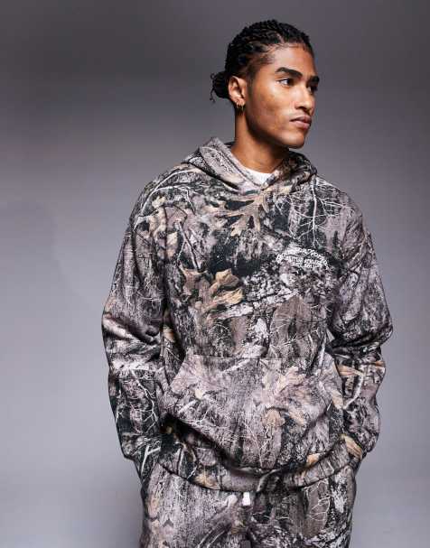 Good For Nothing oversized pullover hoodie in tree print camo - view 1