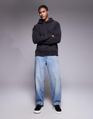 Good For Nothing Oversized Pullover Hoodie In Black