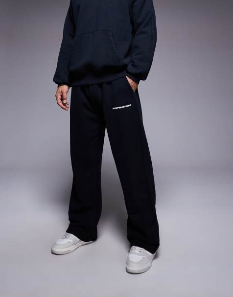 Good For Nothing Oversized straight leg joggers in black