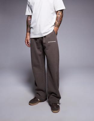Good For Nothing Oversized straight leg joggers in taupe-Neutral