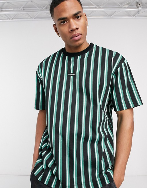 Good For Nothing oversized striped t-shirt in green