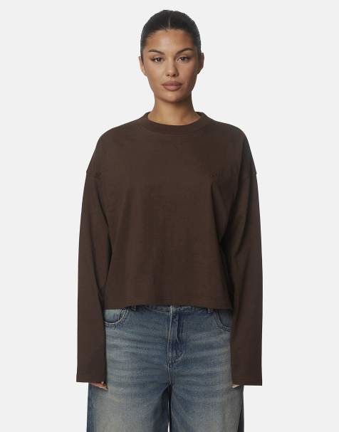 Good For Nothing Oversized T-Shirt aus Baumwolle mit gesticktem Logo in Braun - view 1