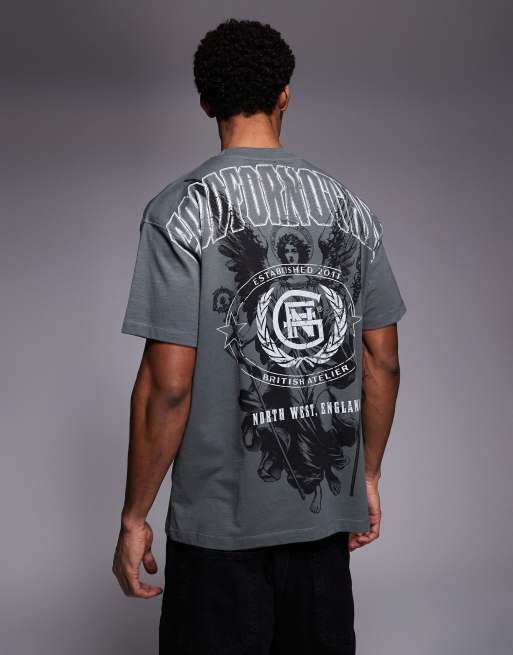 Good For Nothing - Oversized T-shirt i sort vask med renæssanceprint på ryggen