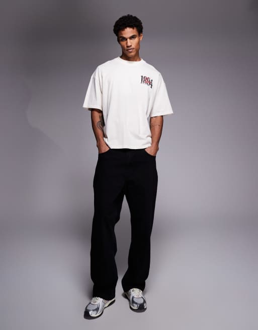 Good For Nothing oversized t-shirt in beige with butterfly print, 2 of 5