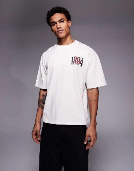 Good For Nothing oversized t-shirt in beige with butterfly print, 3 of 5