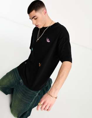Good For Nothing Good For Nothing oversized t-shirt in black with butterfly placement prints