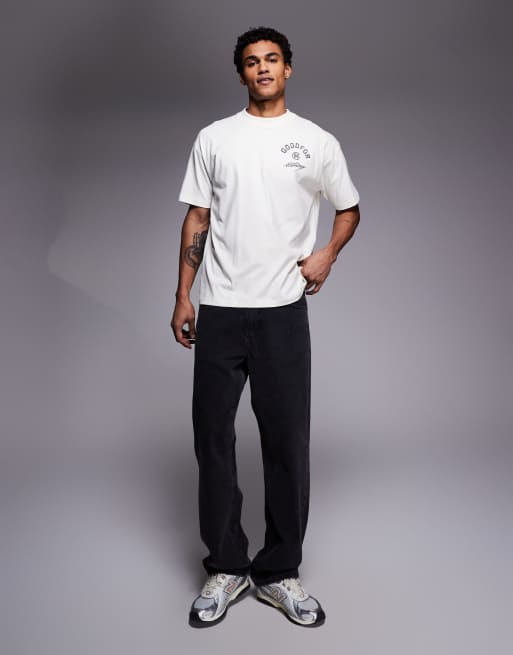 Good For Nothing oversized t-shirt in off white with back logo print, 2 of 5