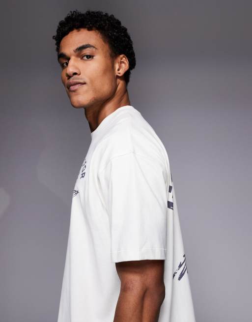 Good For Nothing oversized t-shirt in off white with back logo print, 4 of 5
