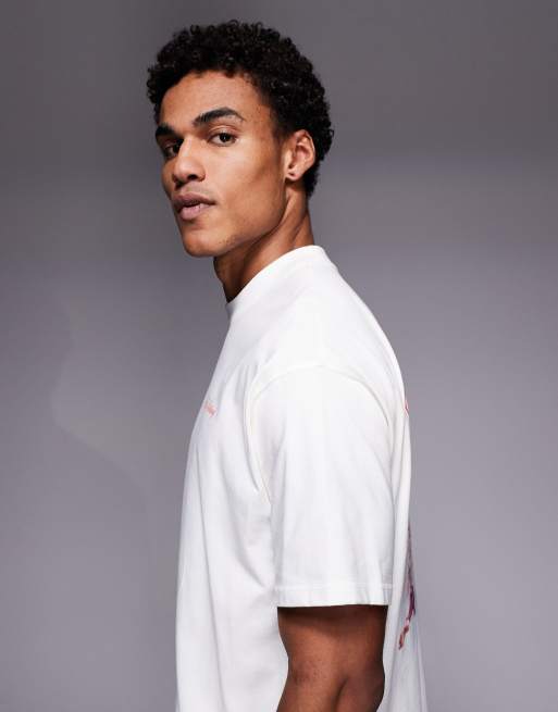 Good For Nothing oversized t-shirt in off white with butterfly angel print, 4 of 5