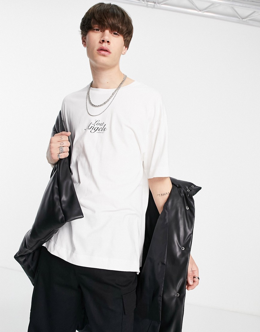 Good For Nothing oversized t-shirt in off white with chest embroidery - part of a set
