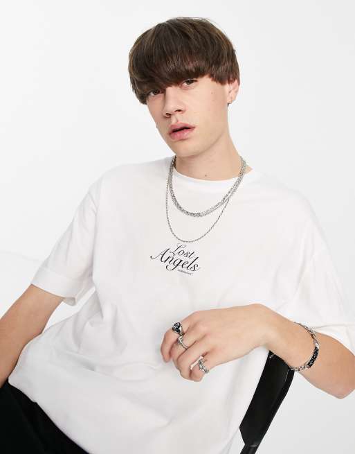 Good For Nothing oversized t-shirt in off white with chest embroidery - part of a set, 2 of 4