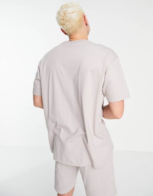 Good For Nothing oversized t-shirt in stone grey with varsity logo print (part of a set), 2 of 4