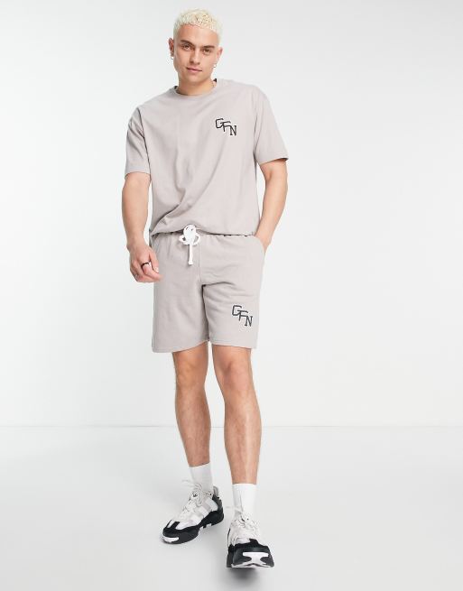 Good For Nothing oversized t-shirt in stone grey with varsity logo print (part of a set), 4 of 4