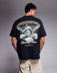 Good For Nothing oversized t-shirt in washed black with back print