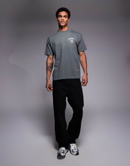 Good For Nothing oversized t-shirt in washed black with renaissance back print, 2 of 5