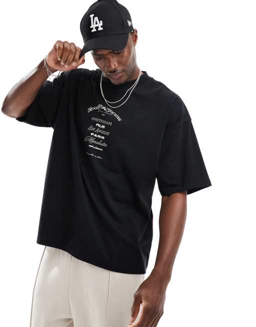 Good For Nothing - Oversized T-shirt med logo-skriftprint på brystet i sort