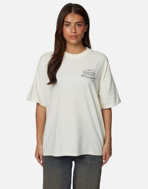 Good For Nothing - Oversized T-shirt met grafische print in wit, 2 van 4