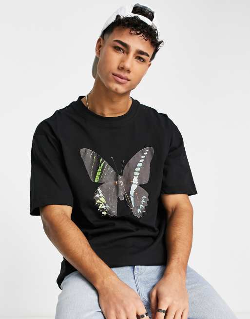 Good For Nothing - Oversized T-shirt met grote vlinderprint in zwart