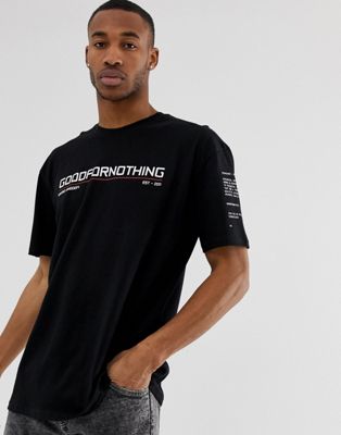 Good For Nothing - Oversized T-shirt met logo op de borst in zwart
