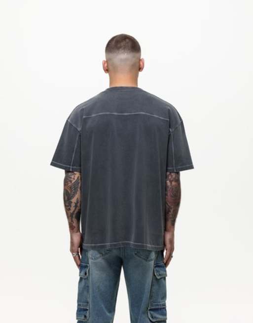 Good For Nothing - Oversized T-shirt met overlock-stiksels in zwart met wassing, 3 van 4