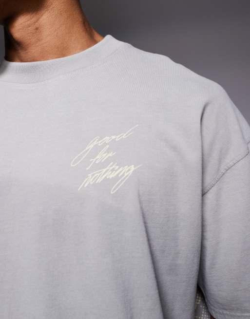 Good For Nothing - Oversized T-shirt met vlinderprint op de achterkant in groen, 5 van 5