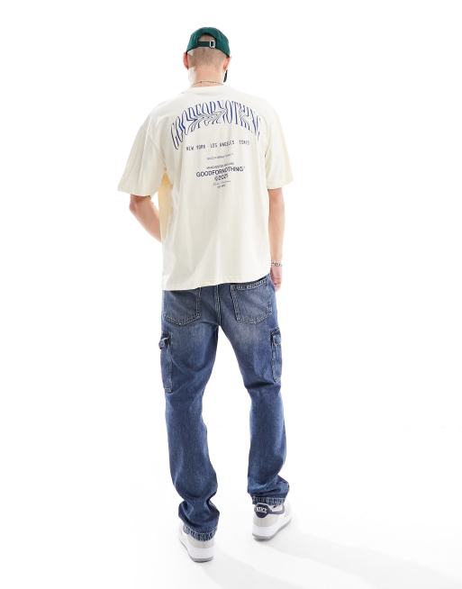 Good for Nothing oversized t-shirt with logo back print in white