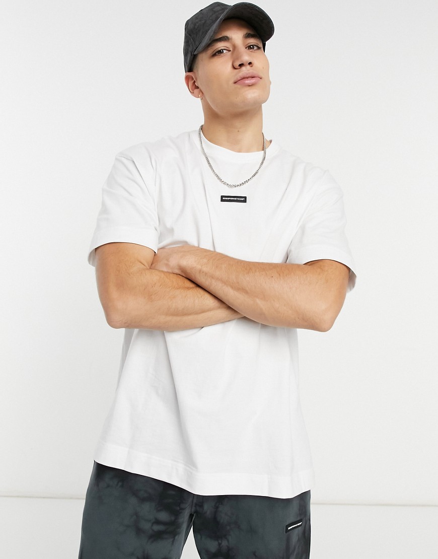 Good For Nothing oversized t-shirt with rubber logo in white