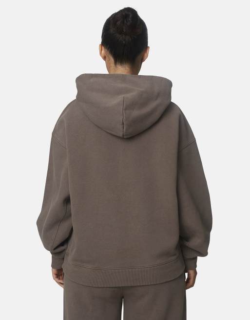 Good For Nothing Oversized washed cotton fleece hoodie in brown, 2 of 5