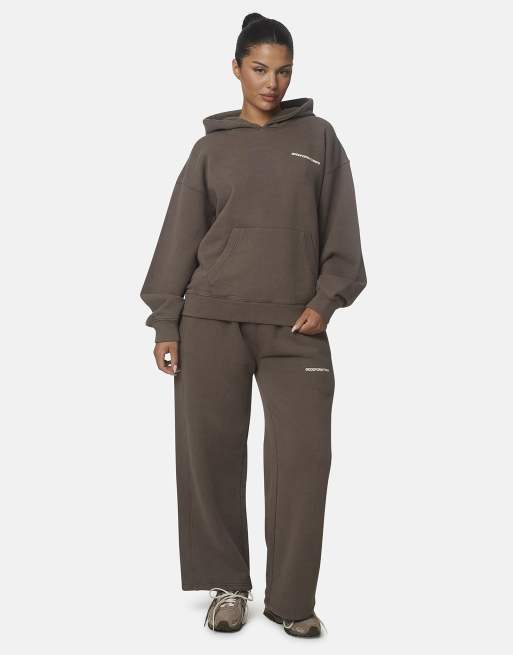Good For Nothing Oversized washed cotton fleece hoodie in brown, 3 of 5