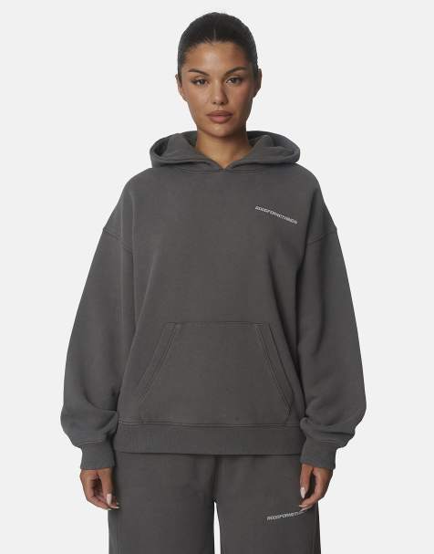 Good For Nothing Oversized washed cotton fleece hoodie in grey - view 1