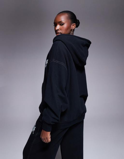 Good For Nothing Oversized zip through hoodie in black | ASOS