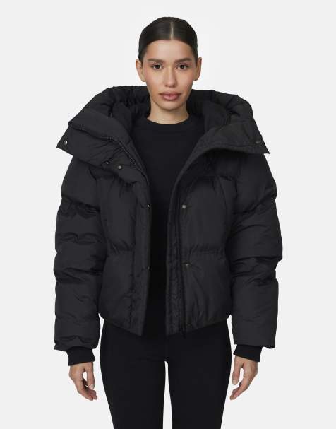 Good For Nothing Panelled puffer jacket in black - view 1