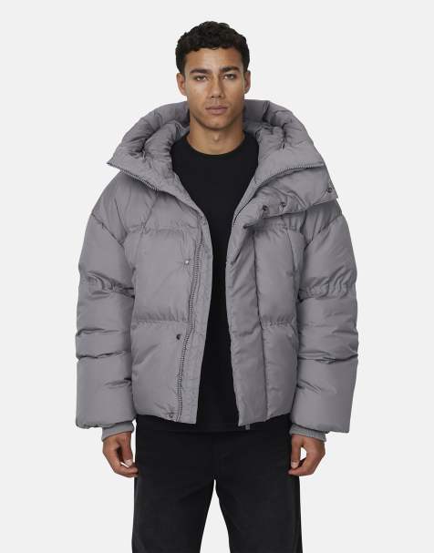 Good For Nothing Panelled puffer jacket in grey - view 1