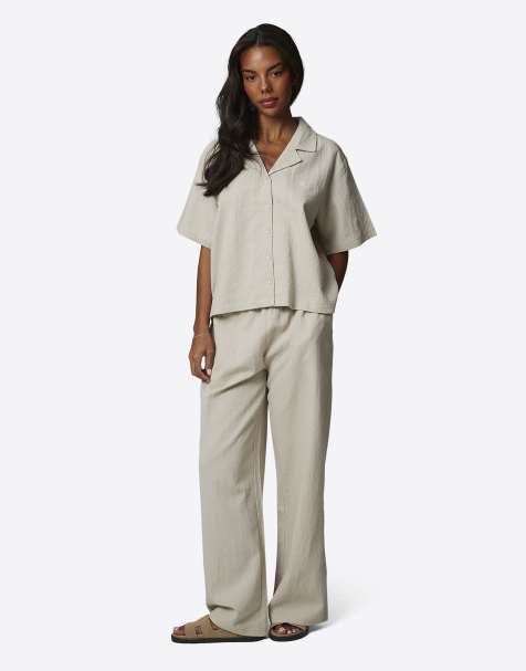 Good For Nothing - Pantalon ample en crépon de coton - Blanc - view 1