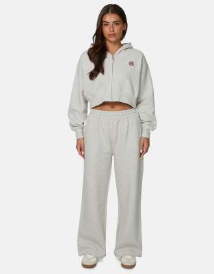 Pantalon de jogging baggy à logo brodé - Gris S