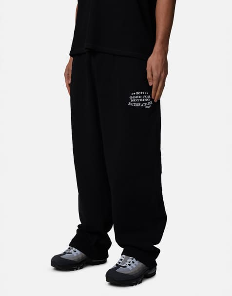 Good For Nothing - Pantalon de jogging baggy avec logo brodé - Noir - view 1