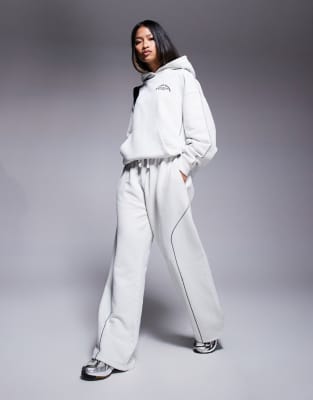 Pantalon de jogging d'ensemble à surpiqûres - Gris clair M