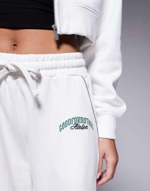 Good For Nothing - Pantalon de jogging molletonné d'ensemble à logo - Blanc cassé , 3 de 5