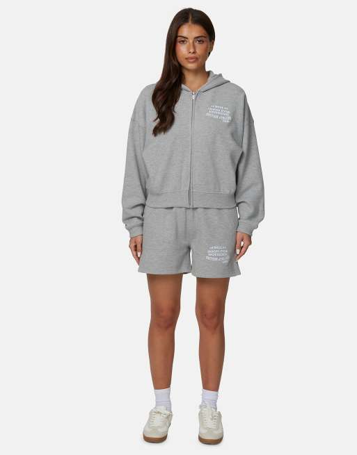 Good For Nothing - Pantaloncini ampi grigi con logo ricamato, 4 di 4