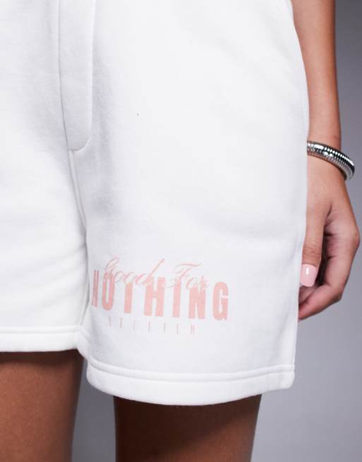 Good For Nothing - Pantaloncini bianco sporco con stampa di farfalla e logo sul retro , 5 di 5
