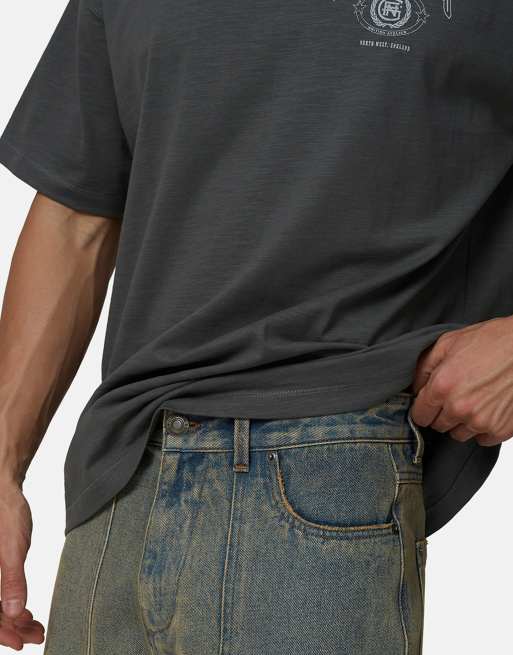 Good For Nothing - Pantalones cortos vaqueros azul lavado holgados cargo, 2 de 4