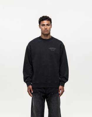 partial seam sweatshirt in washed black - part of a set