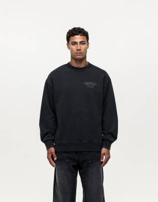 Good For Nothing partial seam sweatshirt in washed black - part of a set - view 1